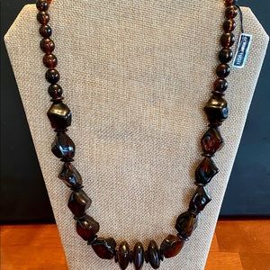 NWT Tortoise shell lucite necklace & earrings